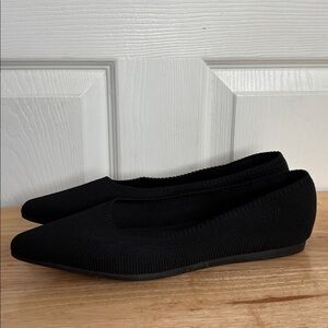VIVAIA Black Pointed Toe Water Repellent Ballet Flats Size 9.5  size 41
